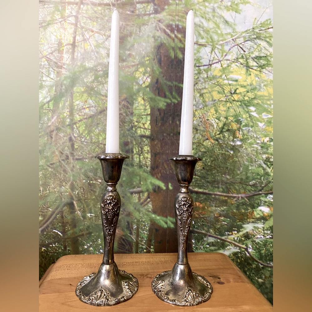 Vintage GODINGER Silver Plated Candle Holders